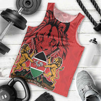 Kenya Men Tank Top Coat Of Arms With Kente Patterns - Wonder Print Shop