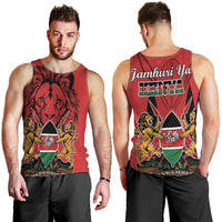 Kenya Men Tank Top Coat Of Arms With Kente Patterns - Wonder Print Shop