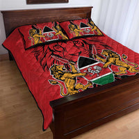 Kenya Quilt Bed Set Coat Of Arms With Kente Patterns - Wonder Print Shop