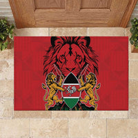 Kenya Rubber Doormat Coat Of Arms With Kente Patterns - Wonder Print Shop