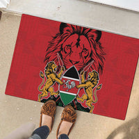 Kenya Rubber Doormat Coat Of Arms With Kente Patterns - Wonder Print Shop