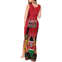 Kenya Tank Maxi Dress Coat Of Arms With Kente Patterns - Wonder Print Shop