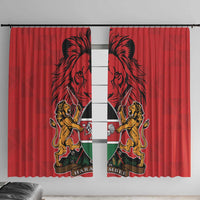 Kenya Window Curtain Coat Of Arms With Kente Patterns - Wonder Print Shop