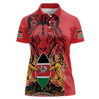 Kenya Women Polo Shirt Coat Of Arms With Kente Patterns - Wonder Print Shop