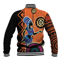 African Woman In Ethnic Dress Baseball Jacket Ethnic Geometric Patterns - Wonder Print Shop