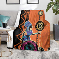 African Woman In Ethnic Dress Blanket Ethnic Geometric Patterns