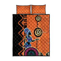 African Woman In Ethnic Dress Quilt Bed Set Ethnic Geometric Patterns - Wonder Print Shop