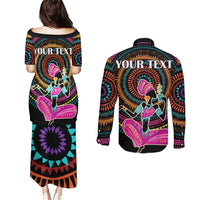 Personalized Africa Couples Matching Puletasi and Long Sleeve Button Shirt Beautiful Black Woman - Wonder Print Shop