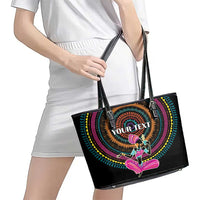 Personalized Africa Leather Tote Bag Beautiful Black Woman - Wonder Print Shop