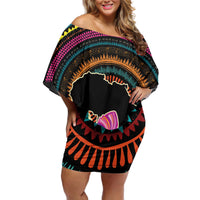 Personalized Africa Off Shoulder Short Dress Beautiful Black Woman - Wonder Print Shop