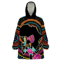 Personalized Africa Wearable Blanket Hoodie Beautiful Black Woman - Wonder Print Shop