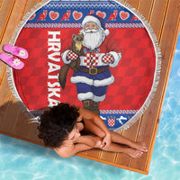 Croatia Christmas Beach Blanket Djed Bozicnjak Hrvatska - Wonder Print Shop