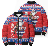Croatia Christmas Bomber Puffer Jacket Djed Bozicnjak Hrvatska - Wonder Print Shop