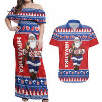 Croatia Christmas Couples Matching Off Shoulder Maxi Dress and Hawaiian Shirt Djed Bozicnjak Hrvatska - Wonder Print Shop