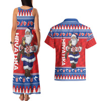 Croatia Christmas Couples Matching Tank Maxi Dress and Hawaiian Shirt Djed Bozicnjak Hrvatska - Wonder Print Shop
