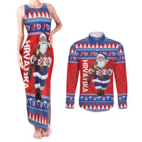 Croatia Christmas Couples Matching Tank Maxi Dress and Long Sleeve Button Shirt Djed Bozicnjak Hrvatska - Wonder Print Shop
