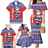 Croatia Christmas Family Matching Mermaid Dress and Hawaiian Shirt Djed Bozicnjak Hrvatska - Wonder Print Shop