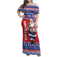 Croatia Christmas Family Matching Off Shoulder Maxi Dress and Hawaiian Shirt Djed Bozicnjak Hrvatska - Wonder Print Shop