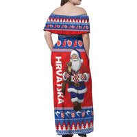 Croatia Christmas Family Matching Off Shoulder Maxi Dress and Hawaiian Shirt Djed Bozicnjak Hrvatska - Wonder Print Shop