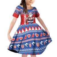 Croatia Christmas Family Matching Off Shoulder Short Dress and Hawaiian Shirt Djed Bozicnjak Hrvatska - Wonder Print Shop