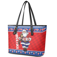 Croatia Christmas Leather Tote Bag Djed Bozicnjak Hrvatska - Wonder Print Shop