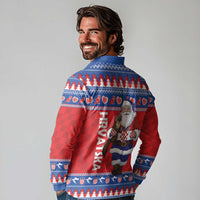 Croatia Christmas Long Sleeve Polo Shirt Djed Bozicnjak Hrvatska - Wonder Print Shop