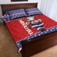 Croatia Christmas Quilt Bed Set Djed Bozicnjak Hrvatska - Wonder Print Shop
