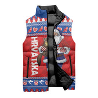 Croatia Christmas Sleeveless Puffer Jacket Djed Bozicnjak Hrvatska - Wonder Print Shop
