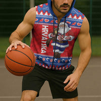 Croatia Christmas Sleeveless Zip Hoodie Djed Bozicnjak Hrvatska - Wonder Print Shop