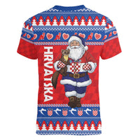 Croatia Christmas Women V-Neck T-Shirt Djed Bozicnjak Hrvatska - Wonder Print Shop