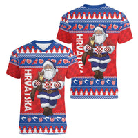 Croatia Christmas Women V-Neck T-Shirt Djed Bozicnjak Hrvatska - Wonder Print Shop