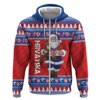 Croatia Christmas Zip Hoodie Djed Bozicnjak Hrvatska - Wonder Print Shop