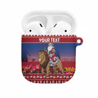 Netherlands Christmas Personalized AirPods Case Santa Riding Lion Fijne Kerstdagen - Wonder Print Shop