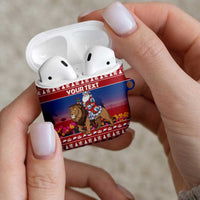 Netherlands Christmas Personalized AirPods Case Santa Riding Lion Fijne Kerstdagen - Wonder Print Shop