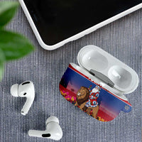 Netherlands Christmas Personalized AirPods Case Santa Riding Lion Fijne Kerstdagen - Wonder Print Shop