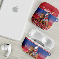 Netherlands Christmas Personalized AirPods Case Santa Riding Lion Fijne Kerstdagen - Wonder Print Shop