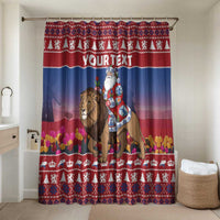 Netherlands Christmas Personalized Bathroom Set Santa Riding Lion Fijne Kerstdagen - Wonder Print Shop