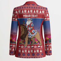Netherlands Christmas Personalized Blazer Santa Riding Lion Fijne Kerstdagen - Wonder Print Shop