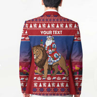 Netherlands Christmas Personalized Blazer Santa Riding Lion Fijne Kerstdagen - Wonder Print Shop