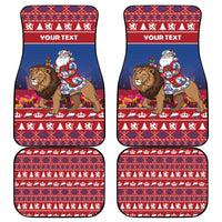 Netherlands Christmas Personalized Car Mats Santa Riding Lion Fijne Kerstdagen - Wonder Print Shop