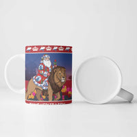 Netherlands Christmas Personalized Ceramic Mug Santa Riding Lion Fijne Kerstdagen - Wonder Print Shop