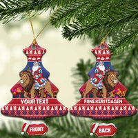 Netherlands Christmas Personalized Ceramic Ornament Santa Riding Lion Fijne Kerstdagen - Wonder Print Shop