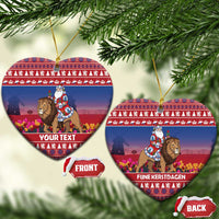 Netherlands Christmas Personalized Ceramic Ornament Santa Riding Lion Fijne Kerstdagen - Wonder Print Shop