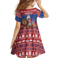 Netherlands Christmas Personalized Family Matching Mermaid Dress and Hawaiian Shirt Santa Riding Lion Fijne Kerstdagen - Wonder Print Shop