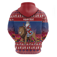 Netherlands Christmas Personalized Hoodie Santa Riding Lion Fijne Kerstdagen - Wonder Print Shop