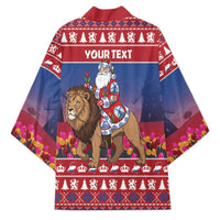 Netherlands Christmas Personalized Kimono Santa Riding Lion Fijne Kerstdagen - Wonder Print Shop