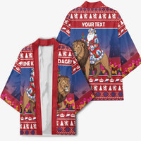 Netherlands Christmas Personalized Kimono Santa Riding Lion Fijne Kerstdagen - Wonder Print Shop
