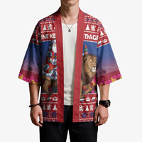 Netherlands Christmas Personalized Kimono Santa Riding Lion Fijne Kerstdagen - Wonder Print Shop