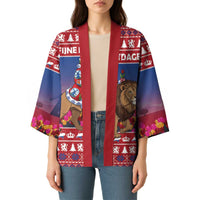 Netherlands Christmas Personalized Kimono Santa Riding Lion Fijne Kerstdagen - Wonder Print Shop