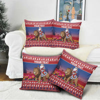 Netherlands Christmas Personalized Pillow Cover Santa Riding Lion Fijne Kerstdagen - Wonder Print Shop